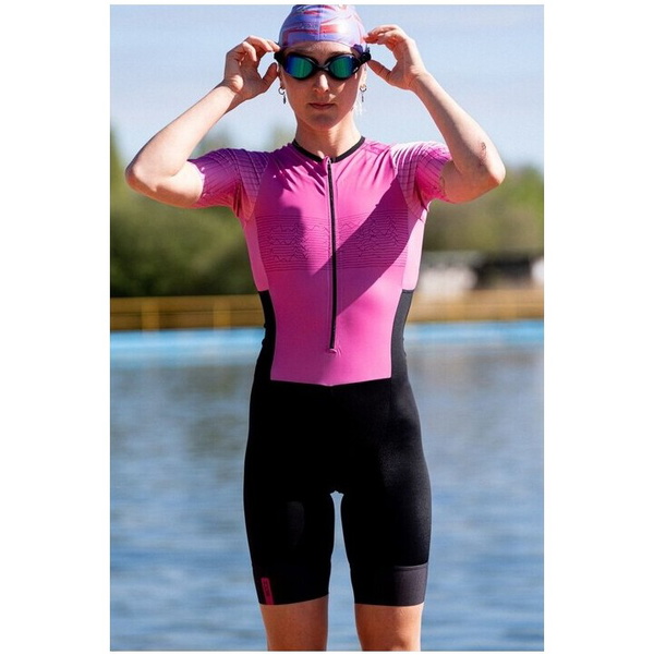 2026 HUUB Womens Contour Tri Suit CONTSBP - Black / Pink